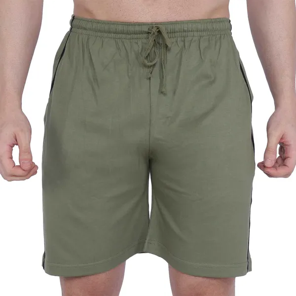 Olive_Green_Cotton_Striped_Long_Shorts_For_Men