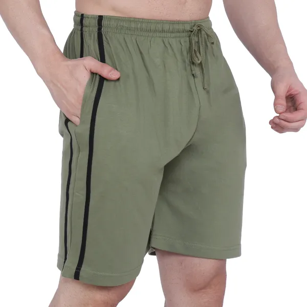 Olive_Green_Cotton_Striped_Long_Shorts_For_Men