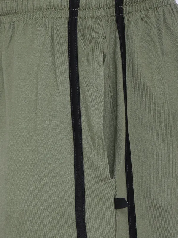 Olive_Green_Cotton_Striped_Long_Shorts_For_Men