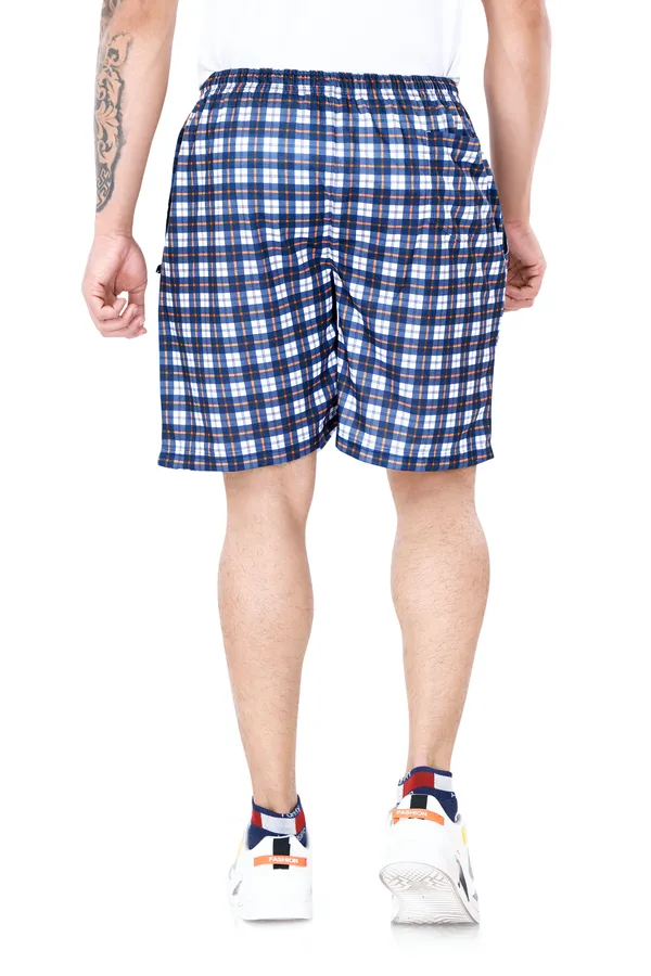 Blue_&_Orange_Checkered_Cotton_Long_Shorts_For_Men