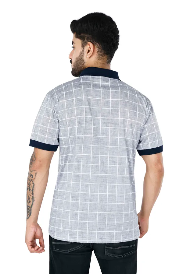 Grey_&_Blue_Polo_Neck_Half_Sleeve_T-Shirt_With_Pocket_For_Men