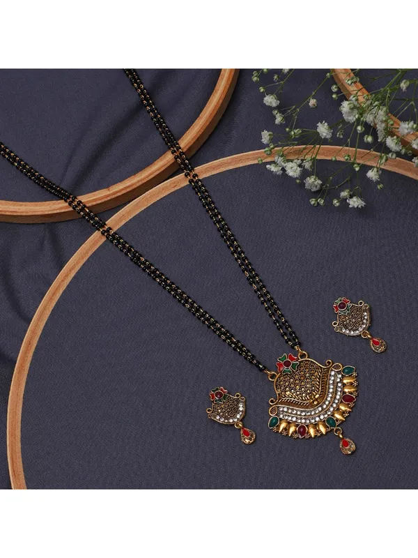 Multicolor_Elegant_Mangalsutra_&_Earring_Set_For_Women