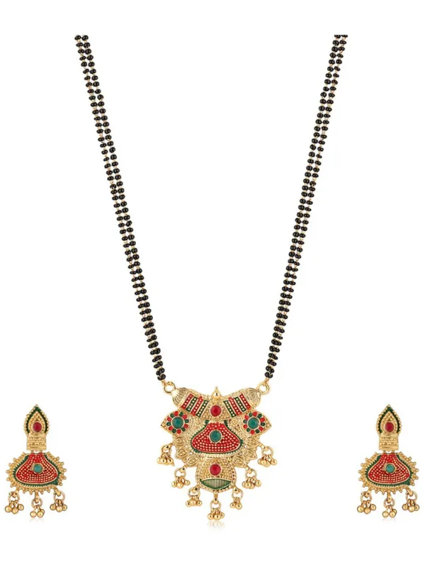 Multicolor_Elegant_Mangalsutra_&_Earring_Set_For_Women