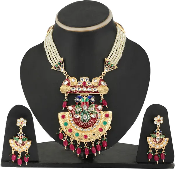 Gold_Elegant_Earring_&_Necklace_Set_For_Women
