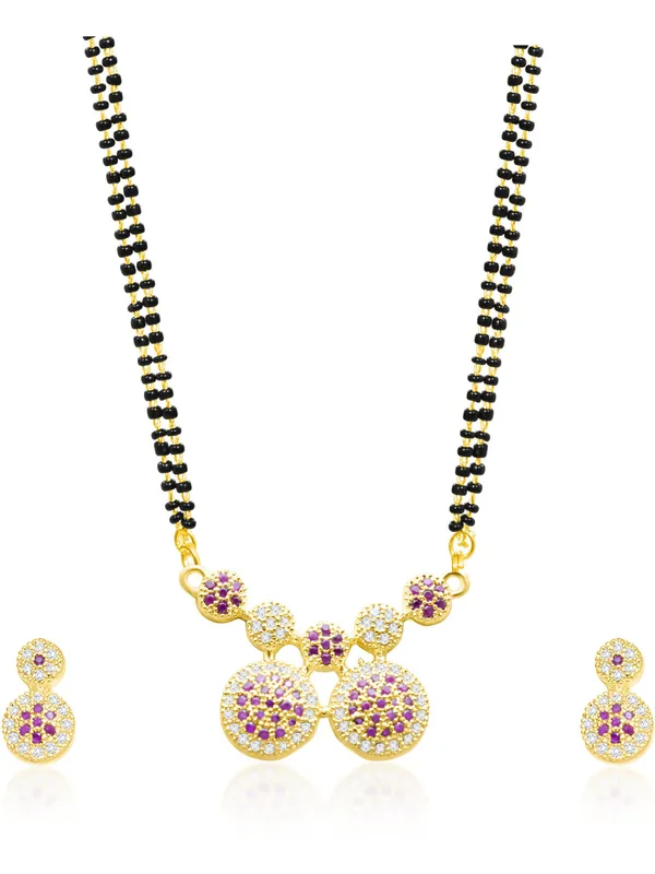 Multicolor_Elegant_Mangalsutra_&_Earring_Set_For_Women