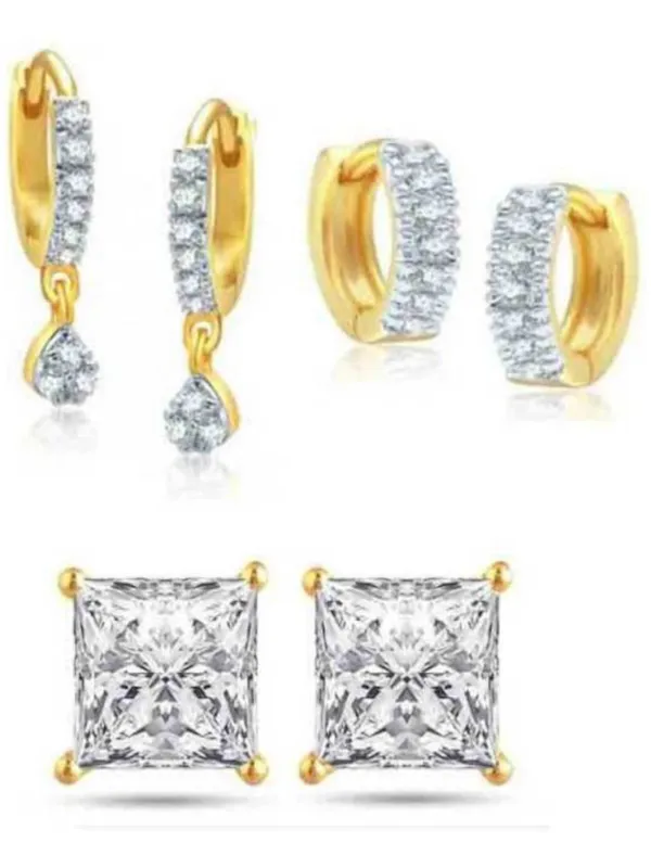 White_&_Gold_Elegant_Earring_Set_For_Women