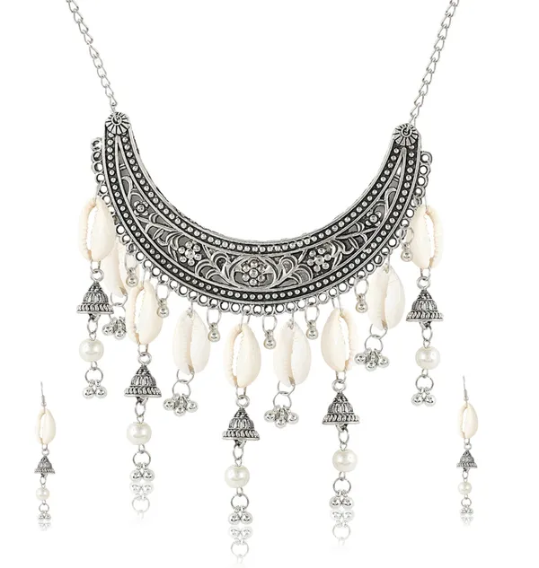 White_Elegant_Earring_&_Necklace_Set_For_Women