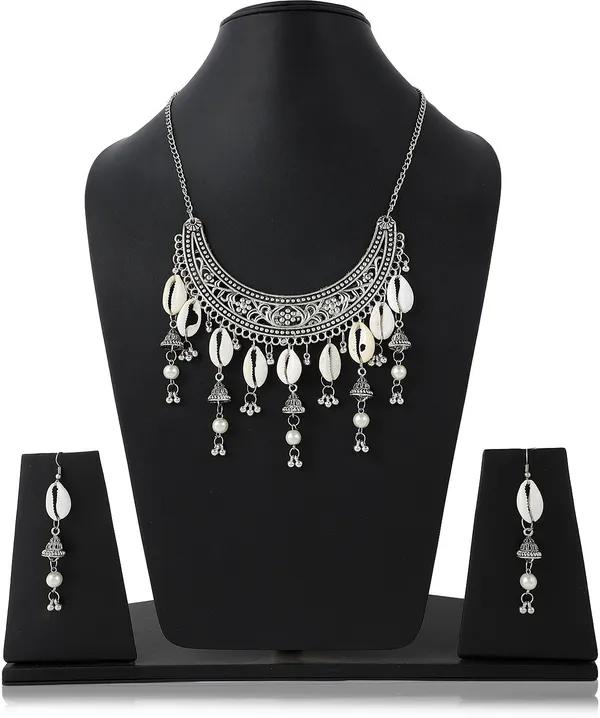 White_Elegant_Earring_&_Necklace_Set_For_Women