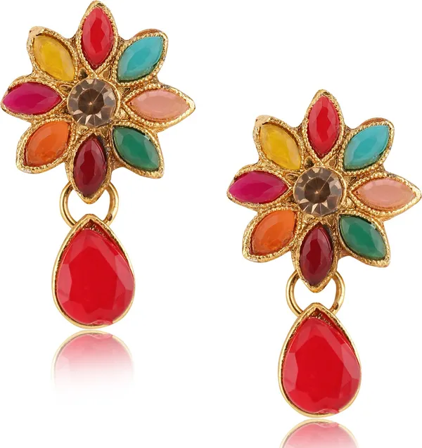 Multicolor_Elegant_Necklace,_Earring_&_Maang_Tikka_Set_For_Women