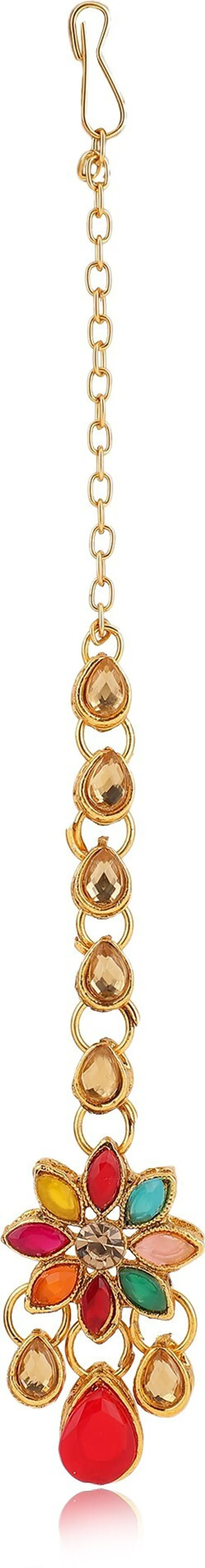 Multicolor_Elegant_Necklace,_Earring_&_Maang_Tikka_Set_For_Women
