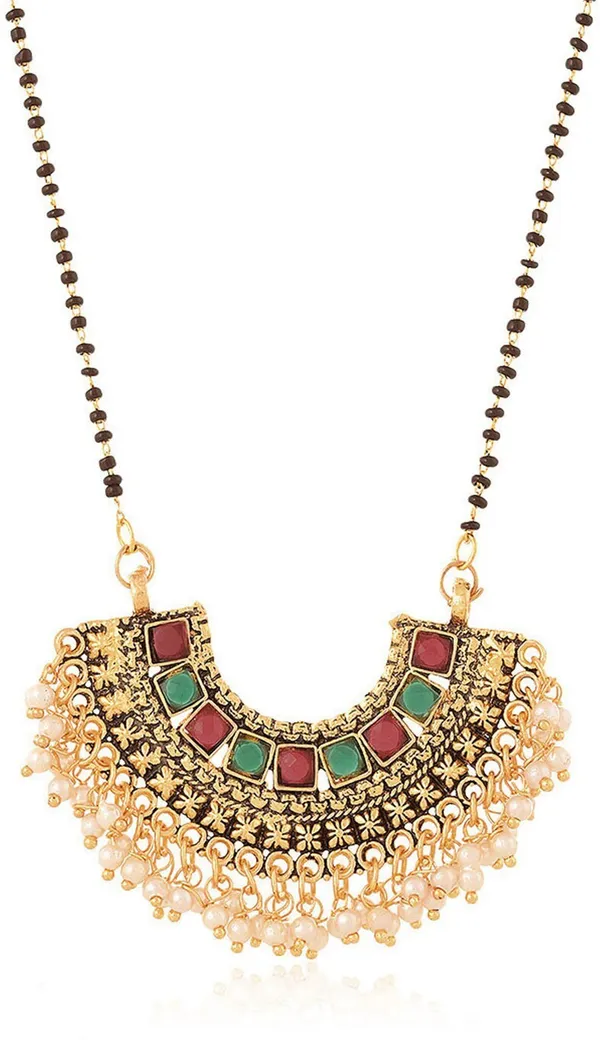 Multicolor_Elegant_Mangalsutra_&_Earring_Set_For_Women