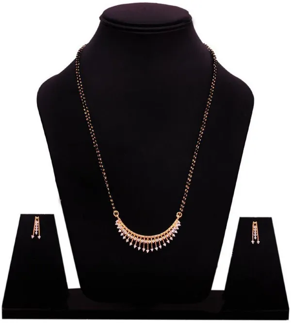 White_Elegant_Mangalsutra_&_Earring_Set_For_Women