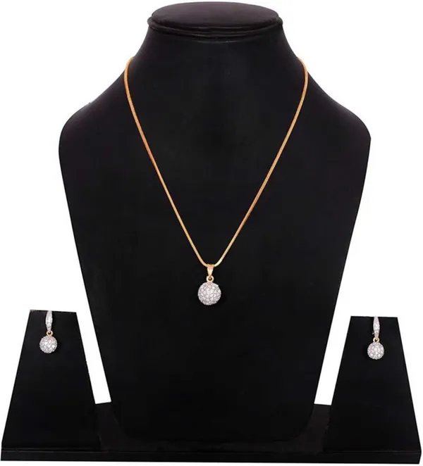 White_Elegant_Earring_&_Pendant_Set_For_Women