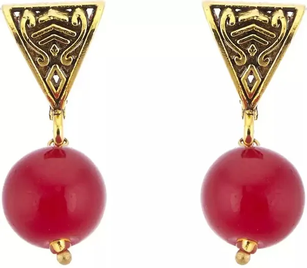 Maroon_&_Gold_Elegant_Earring_&_Necklace_Set_For_Women