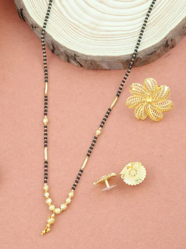 Gold_Elegant_Mangalsutra,_Ring_&_Earring_Set_For_Women