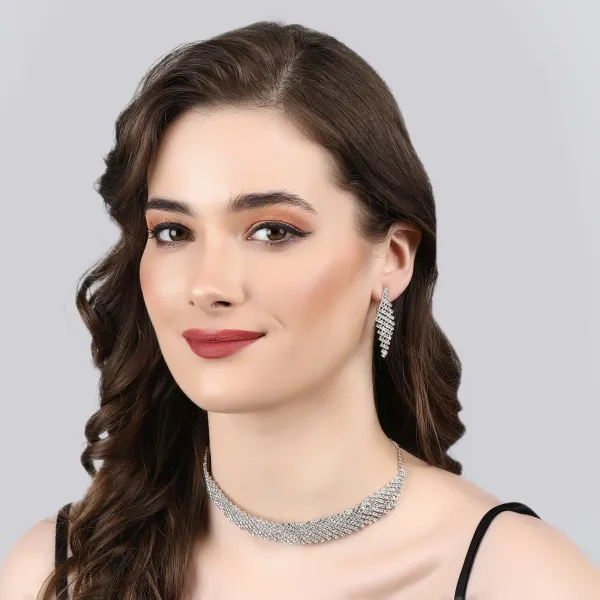 Silver_Elegant_Earring_&_Necklace_Set_For_Women