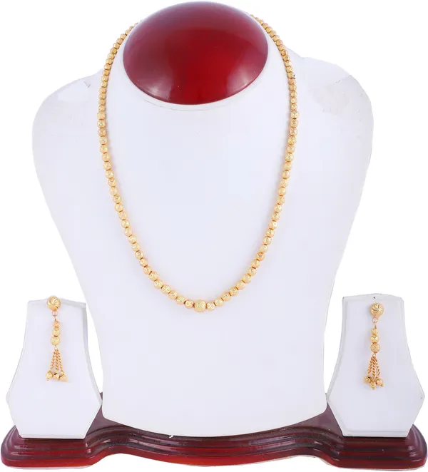 Gold_Elegant_Necklace,_Chain_&_Earring_Set_For_Women