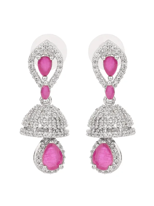 Pink_Alloy_Elegant_Earrings_For_Women