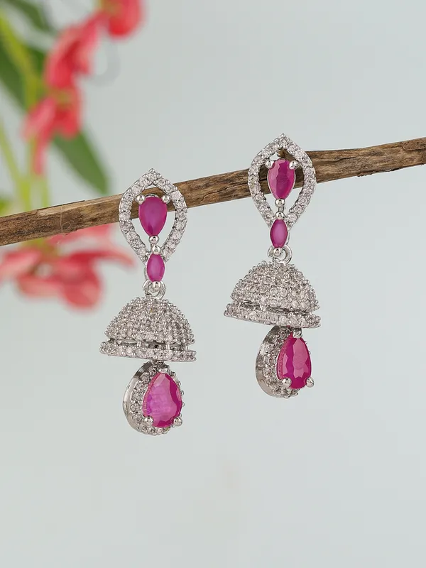 Pink_Alloy_Elegant_Earrings_For_Women