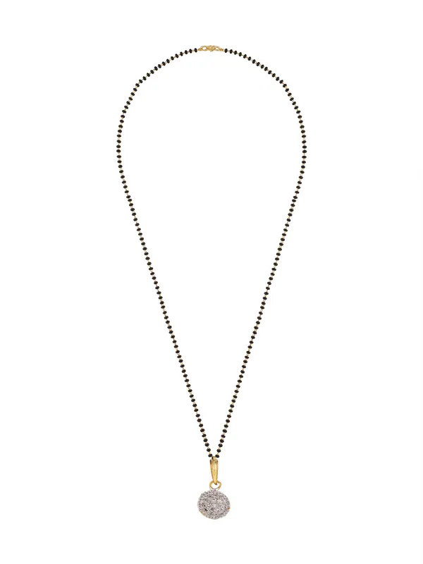 AD_Stone_Mangalsutra_with_Earrings_for_Women_|_Gold_Plated_Black_Beads_Chain_&_Pendant_Set