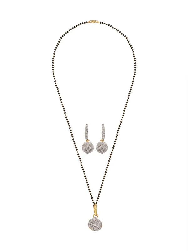 AD_Stone_Mangalsutra_with_Earrings_for_Women_|_Gold_Plated_Black_Beads_Chain_&_Pendant_Set
