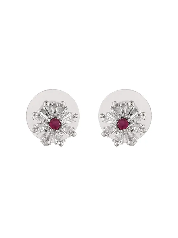 Floral_CZ_Mangalsutra_Set_with_Red_Stone_Stud_Earrings_|_Jewelry_for_Women