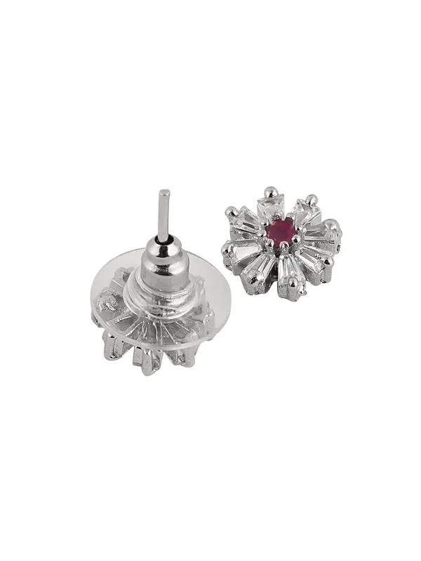 Floral_CZ_Mangalsutra_Set_with_Red_Stone_Stud_Earrings_|_Jewelry_for_Women