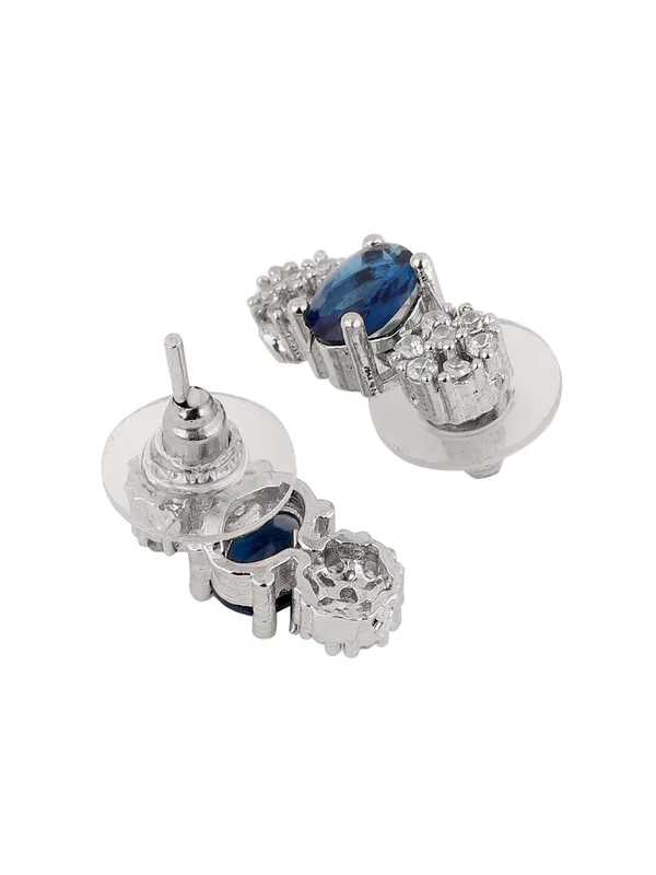 Glossy_&_Elegant_Blue_AD_Stone_Necklace_Set_for_Women_|_Partywear_Silver_Plated_Jewellery_with_Earrings