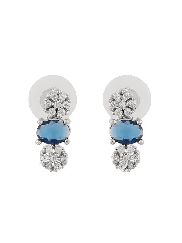 Glossy_&_Elegant_Blue_AD_Stone_Necklace_Set_for_Women_|_Partywear_Silver_Plated_Jewellery_with_Earrings
