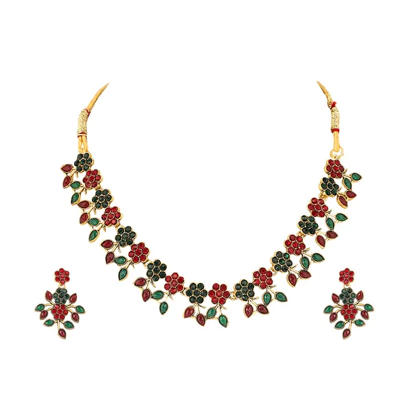 Bhagya_Lakshmi_Gold_Plated_Floral_Necklace_Set_for_Women_&_Girls_|_Red_&_Green_AD_Stone_Traditional_Jewellery_with_Earrings_|_Wedding_&_Party_Wear_Necklace_Set