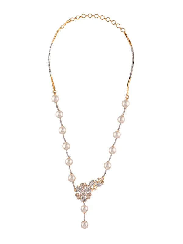 _Gold_Plated_Pearl_Necklace_Set_for_Women_|_Floral_Design_AD_Stone_Jewellery_Set_with_Earrings_|_Wedding,_Festive_&_Party_Wear_Necklace