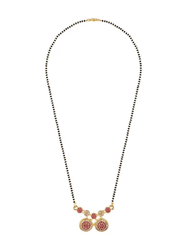 Gold-Plated_Ruby_Stone_Mangalsutra_Set_with_Earrings_|_Traditional_Floral_Design_Jewelry_for_Women
