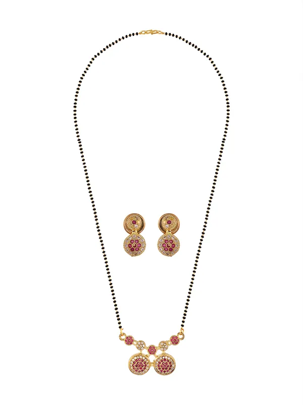 Gold-Plated_Ruby_Stone_Mangalsutra_Set_with_Earrings_|_Traditional_Floral_Design_Jewelry_for_Women