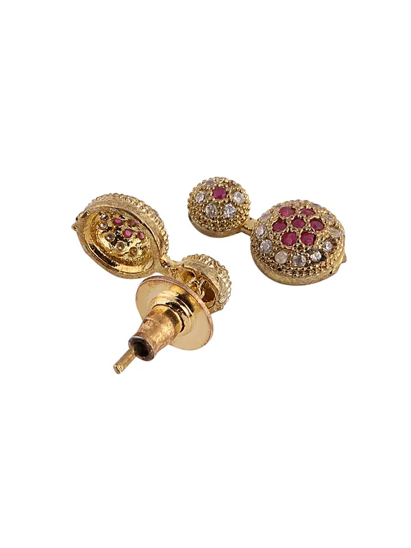 Gold-Plated_Ruby_Stone_Mangalsutra_Set_with_Earrings_|_Traditional_Floral_Design_Jewelry_for_Women