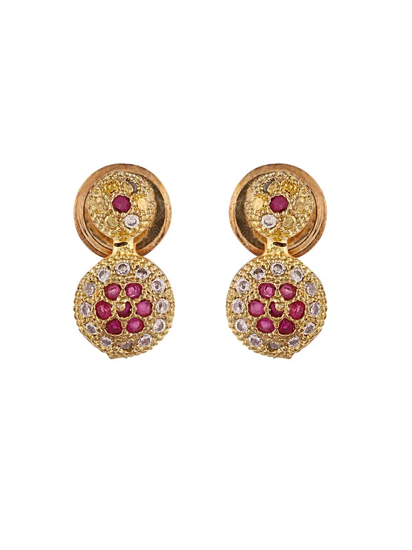 Gold-Plated_Ruby_Stone_Mangalsutra_Set_with_Earrings_|_Traditional_Floral_Design_Jewelry_for_Women