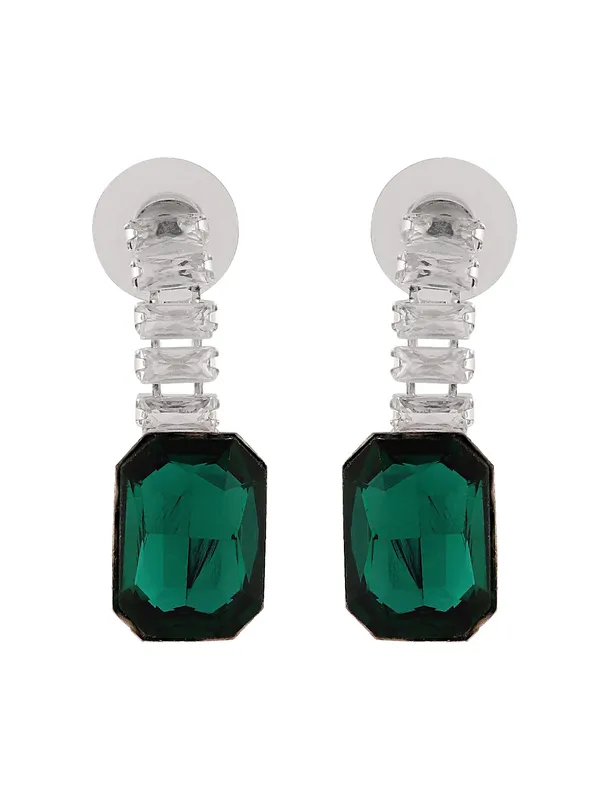 Silver_Plated_Green_Stone_Necklace_Set_for_Women_|_Party_Wear_Crystal_Jewellery_Set_with_Earrings_|_Elegant_Artificial_Diamond_Necklace_for_Bridal_&_Festive_Look
