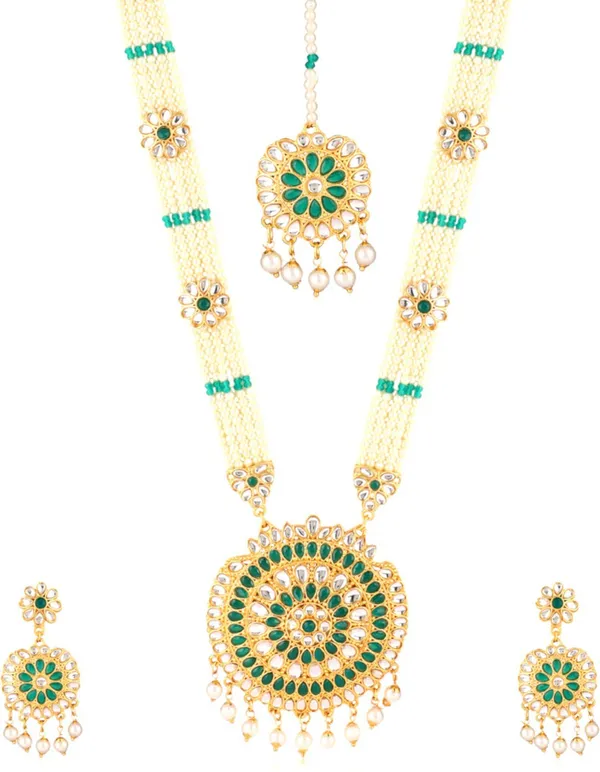 Multicolor_Elegant_Necklace,_Earring_&_Maang_Tikka_Set_For_Women