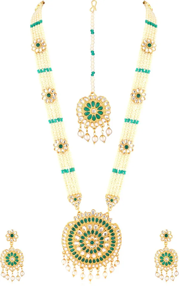 Multicolor_Elegant_Necklace,_Earring_&_Maang_Tikka_Set_For_Women