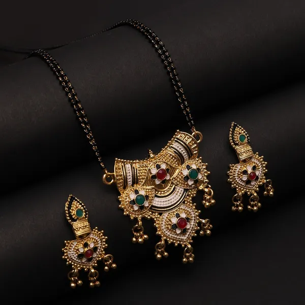 Multicolor_Elegant_Mangalsutra_&_Earring_Set_For_Women
