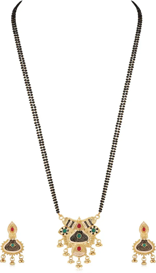 Multicolor_Elegant_Mangalsutra_&_Earring_Set_For_Women