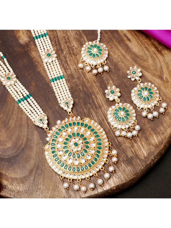 Multicolor_Elegant_Necklace,_Earring_&_Maang_Tikka_Set_For_Women