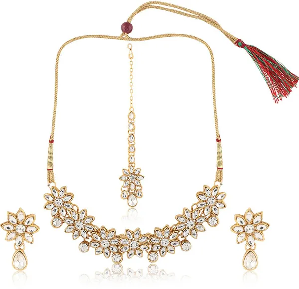 Multicolor_Elegant_Necklace,_Earring_&_Maang_Tikka_Set_For_Women