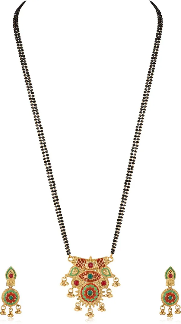 Multicolor_Elegant_Mangalsutra_&_Earring_Set_For_Women