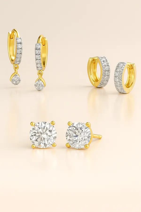 White_&_Gold_Elegant_Earring_Set_For_Women