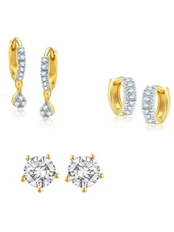 White_&_Gold_Elegant_Earring_Set_For_Women