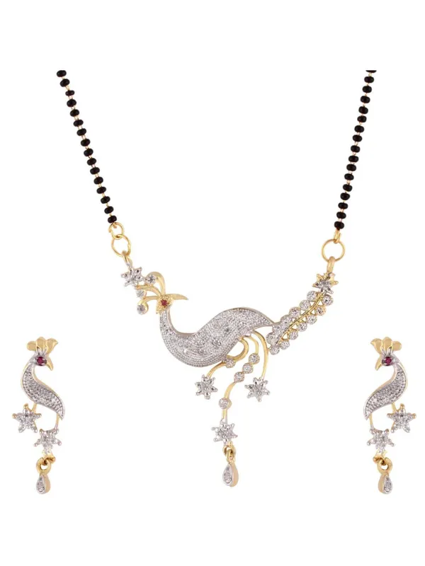 White_Elegant_Mangalsutra_&_Earring_Set_For_Women