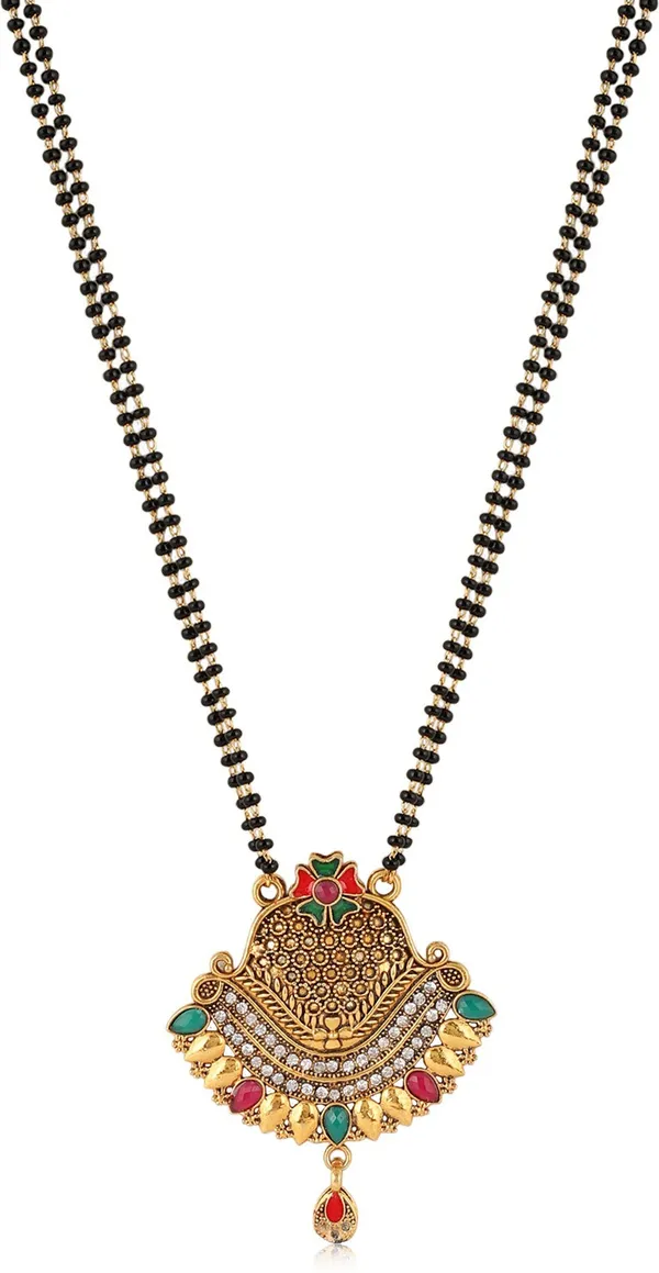 Multicolor_Elegant_Mangalsutra_&_Earring_Set_For_Women