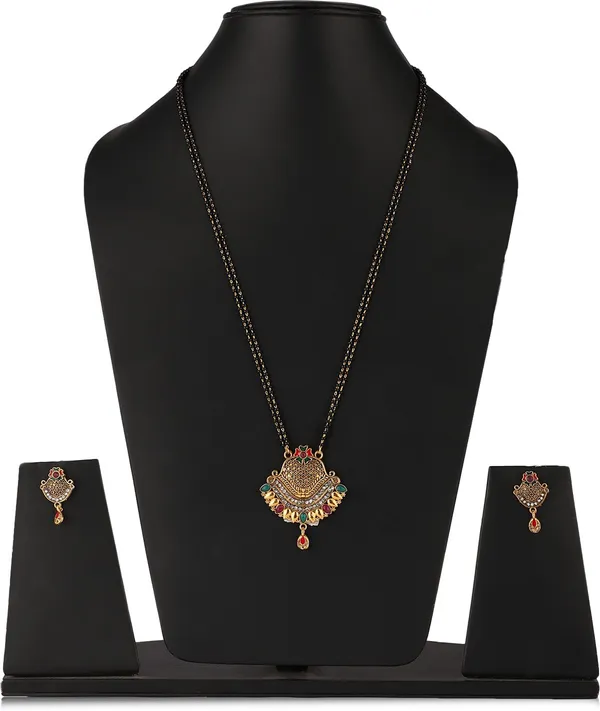 Multicolor_Elegant_Mangalsutra_&_Earring_Set_For_Women