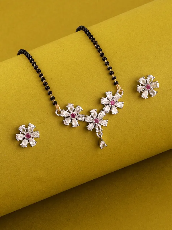 Silver_Elegant_Mangalsutra_&_Earring_Set_For_Women