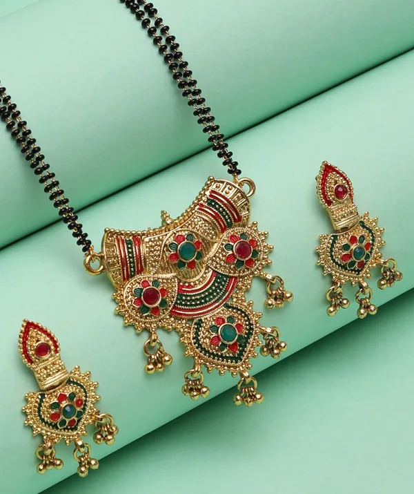 Multicolor_Elegant_Mangalsutra_&_Earring_Set_For_Women
